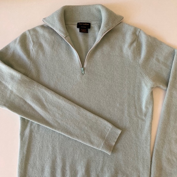 New Scotland 100% Cashmere Quarter Zip Sweater - Picture 1 of 12